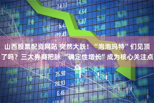 山西股票配资网站 突然大跌！“泡泡玛特”们见顶了吗？三大券商把脉 “确定性增长”成为核心关注点